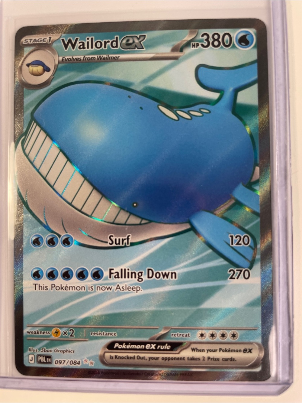 Pokemon Wailord ex Holo - Blue